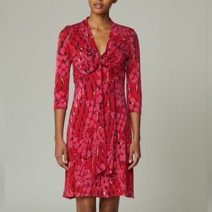Vivienne Tam Red And Pink Hues Geo Print Dress
